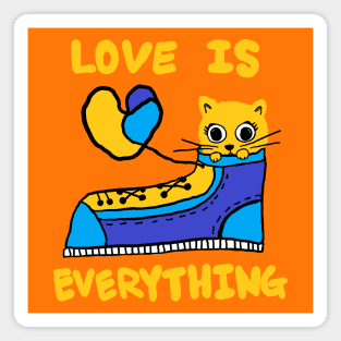 love is everything, lovely cat Magnet